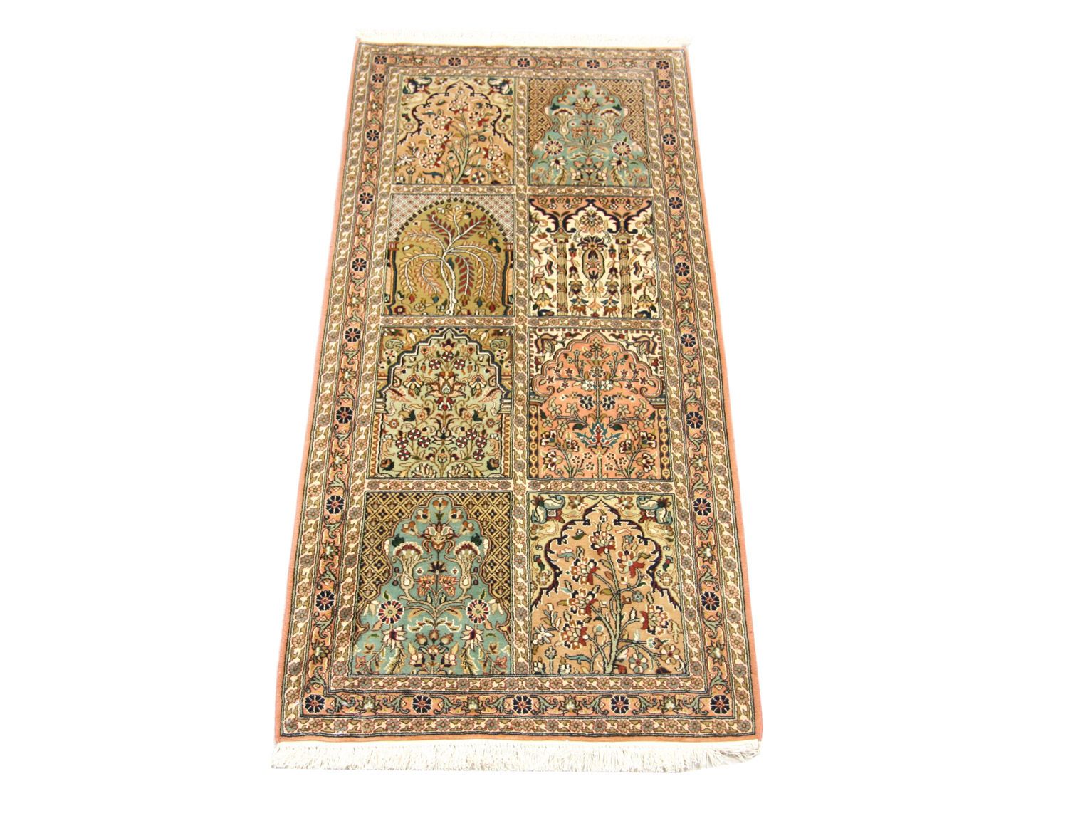 Løber Silketæppe - Kashmir Silk - 183 x 77 cm - brun