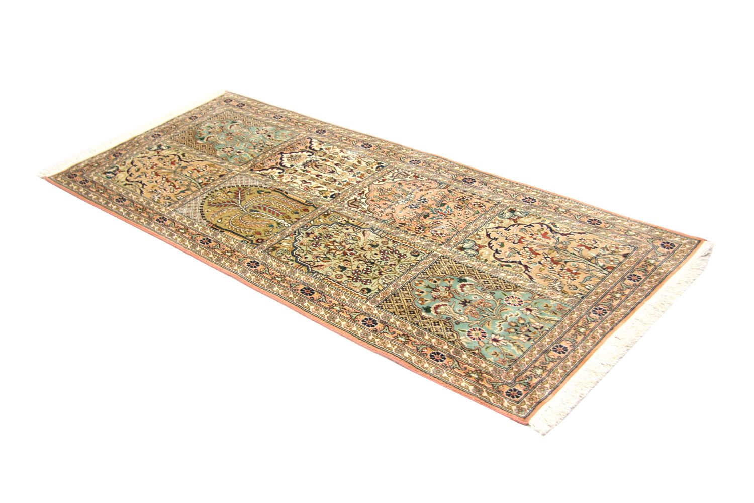 Løber Silketæppe - Kashmir Silk - 183 x 77 cm - brun