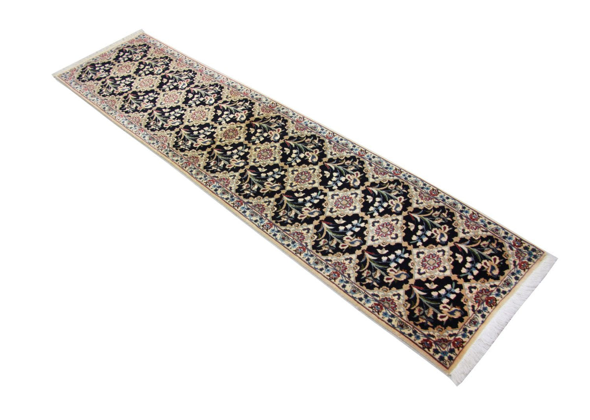 Løber Persisk tæppe - Nain - Premium - 203 x 48 cm - blå