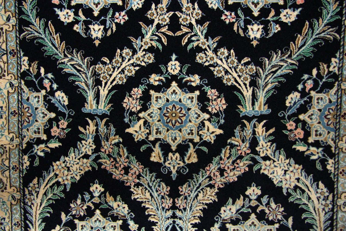 Persisk tæppe - Nain - 145 x 96 cm - mørkeblå