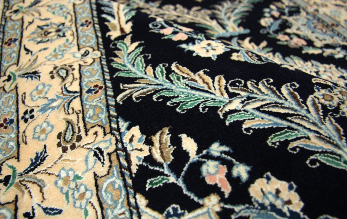 Persisk tæppe - Nain - 145 x 96 cm - mørkeblå