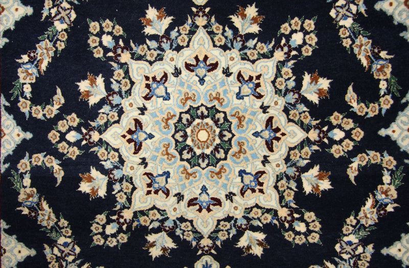 Persisk tæppe - Nain - Premium - 114 x 83 cm - mørkeblå