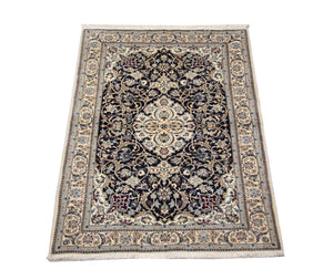 Persisk tæppe - Nain - Premium - 152 x 106 cm - mørkeblå