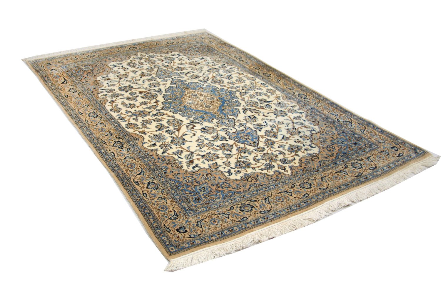 Persisk tæppe - Nain - Premium - 190 x 127 cm - naturlig hvid