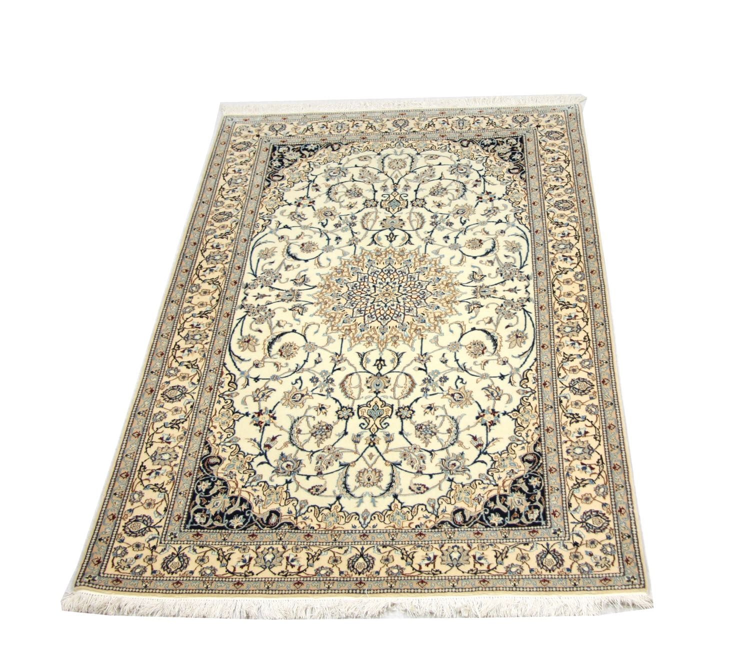 Persisk tæppe - Nain - Premium - 205 x 125 cm - naturlig hvid