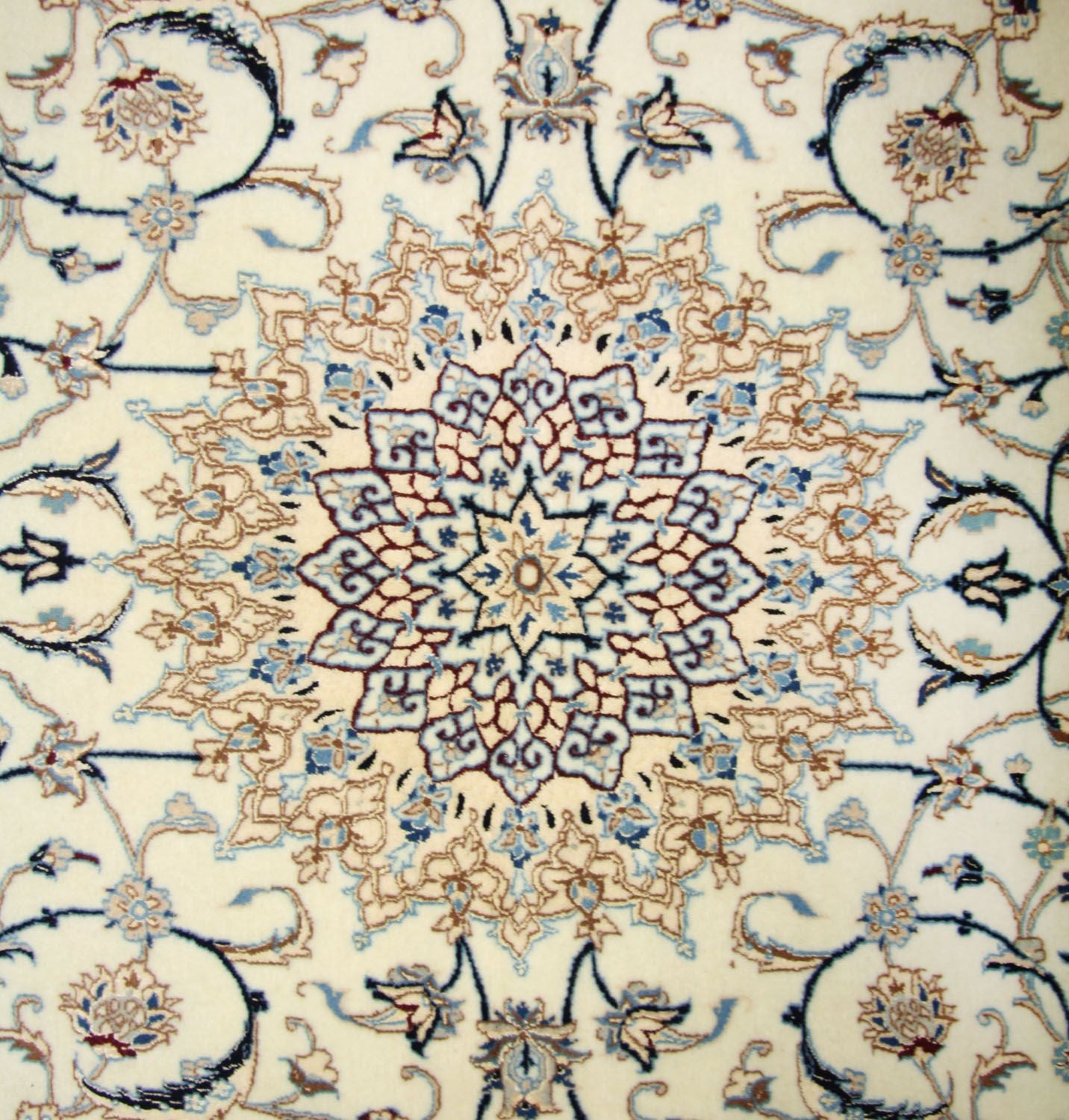 Persisk tæppe - Nain - Premium - 205 x 125 cm - naturlig hvid