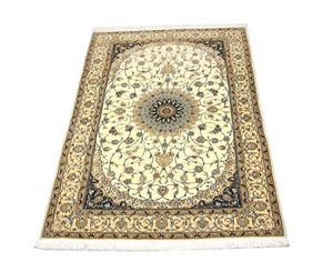 Persisk tæppe - Nain - Premium - 205 x 125 cm - naturlig hvid