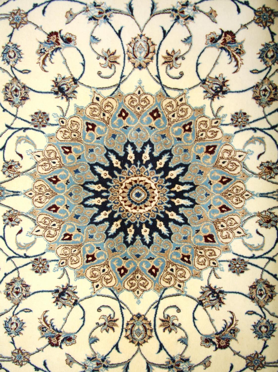Persisk tæppe - Nain - Premium - 205 x 125 cm - naturlig hvid
