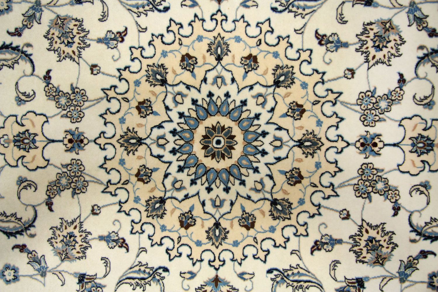 Persisk tæppe - Nain - Premium - 212 x 135 cm - naturlig hvid