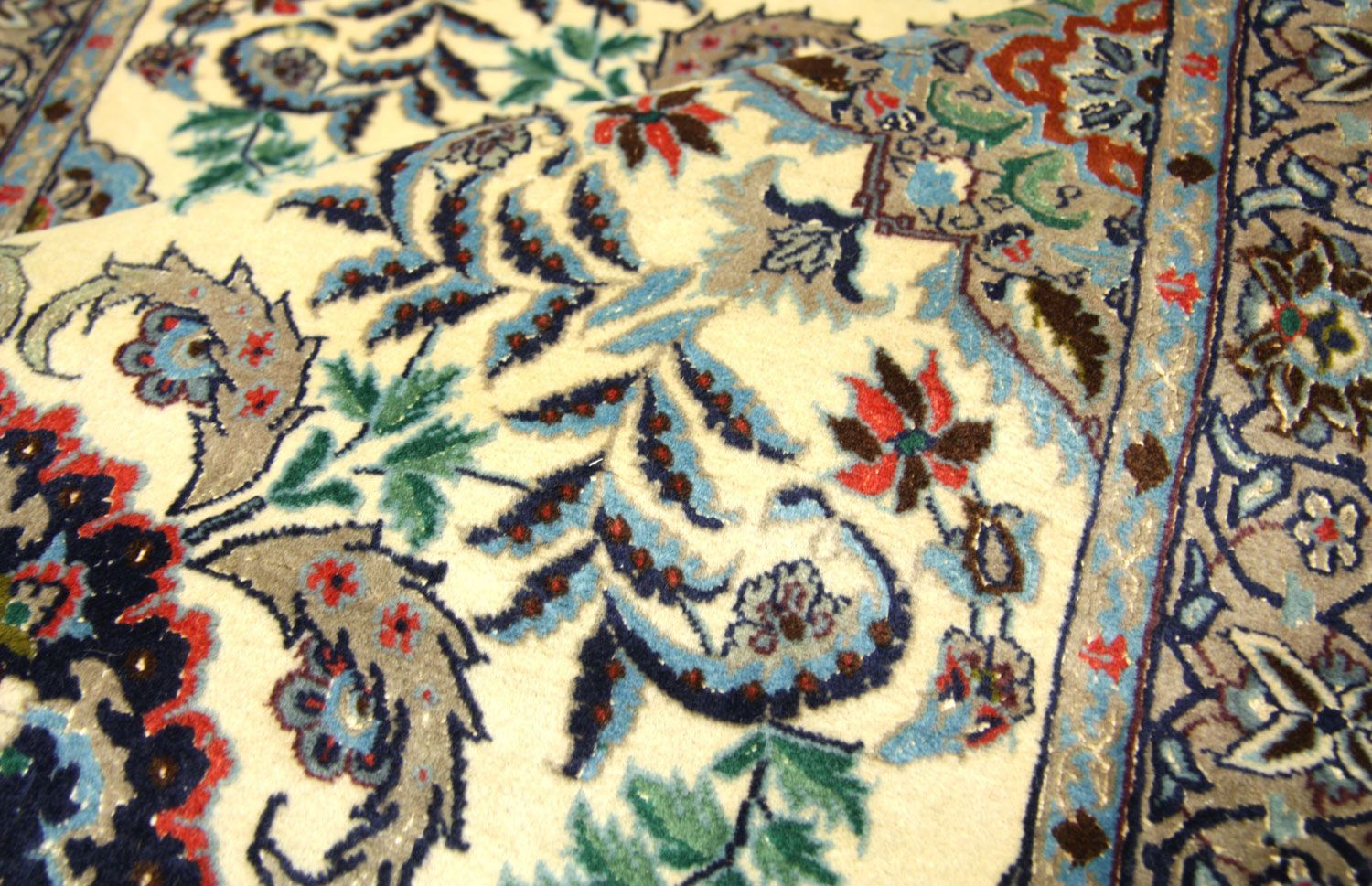 Løber Persisk tæppe - Isfahan - Premium - 305 x 80 cm - beige