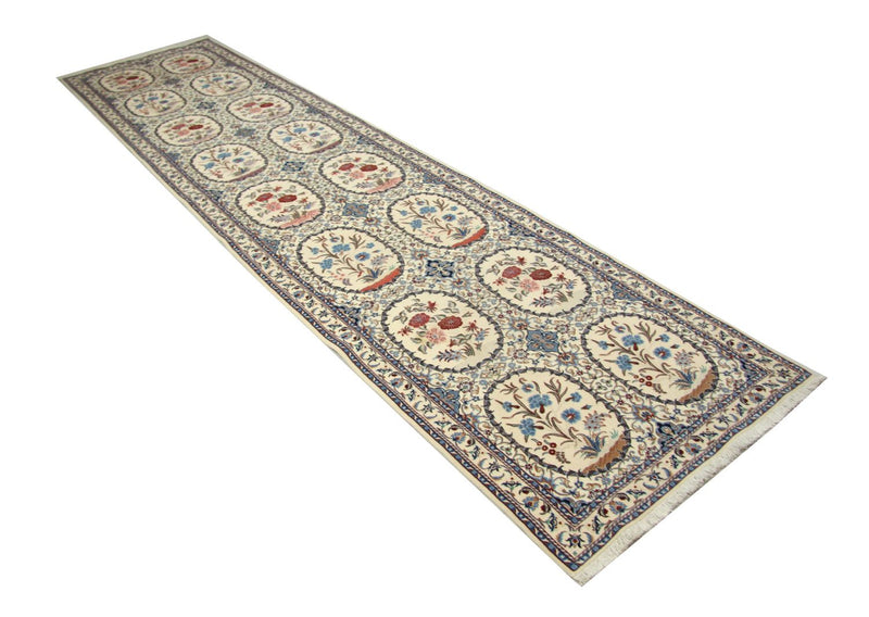 Løber Persisk tæppe - Nain - Premium - 400 x 96 cm - naturlig hvid