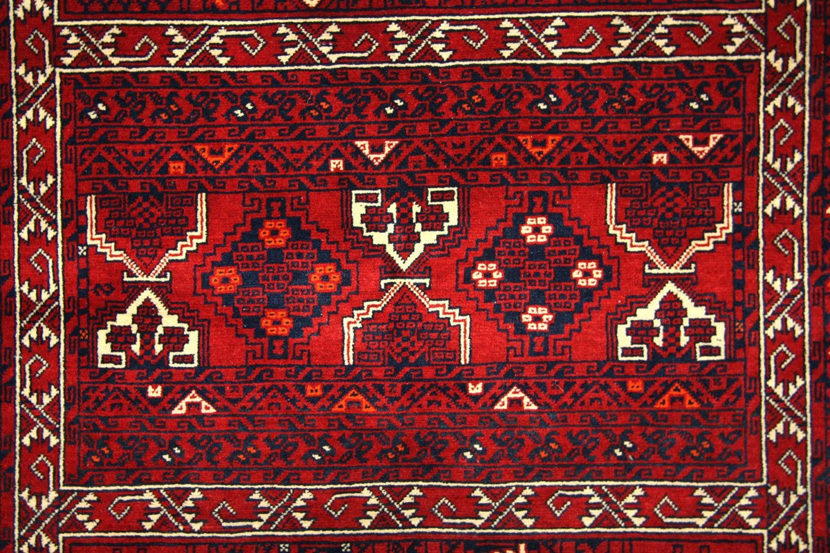 Afghansk tæppe - 250 x 166 cm - rød