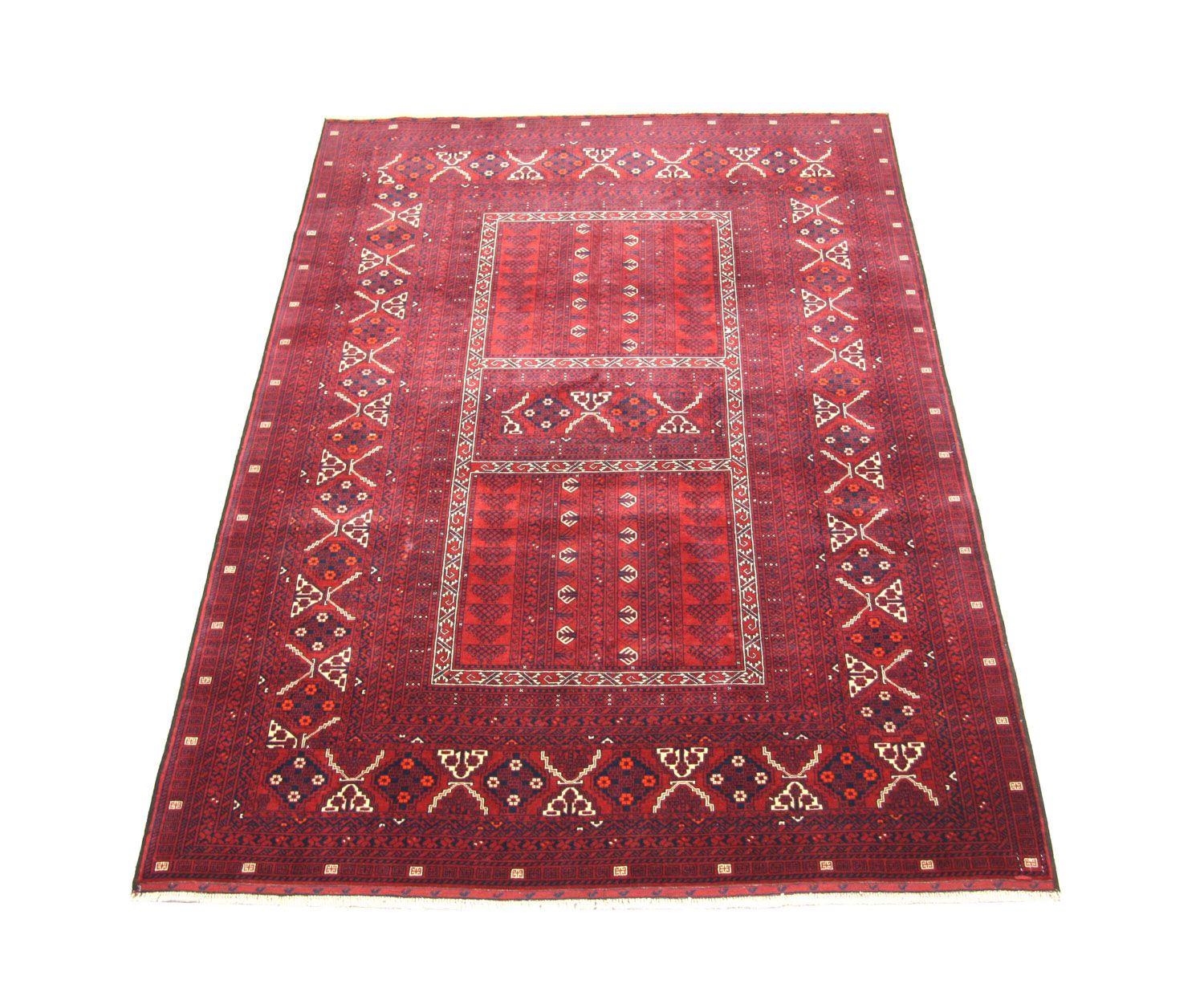 Afghansk tæppe - 235 x 161 cm - rød