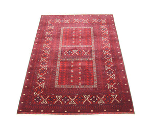 Afghansk tæppe - 235 x 161 cm - rød
