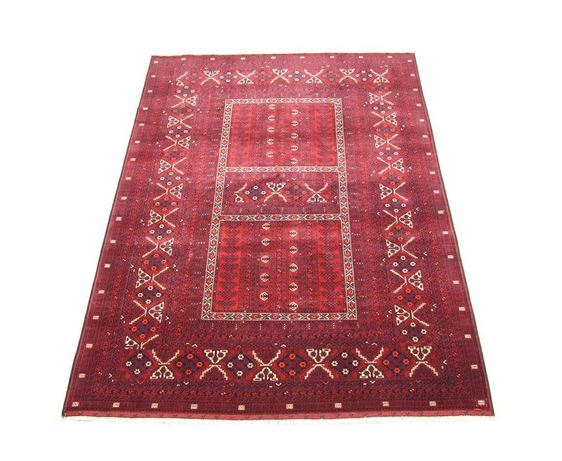Afghansk tæppe - 235 x 161 cm - rød