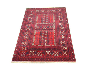 Afghansk tæppe - 244 x 157 cm - rød