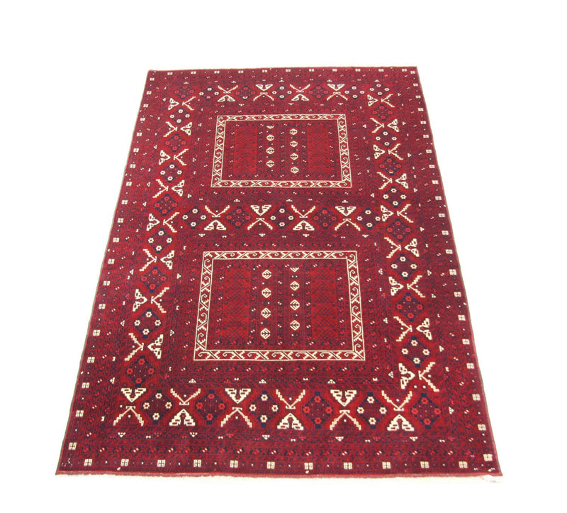 Afghansk tæppe - 250 x 157 cm - rød