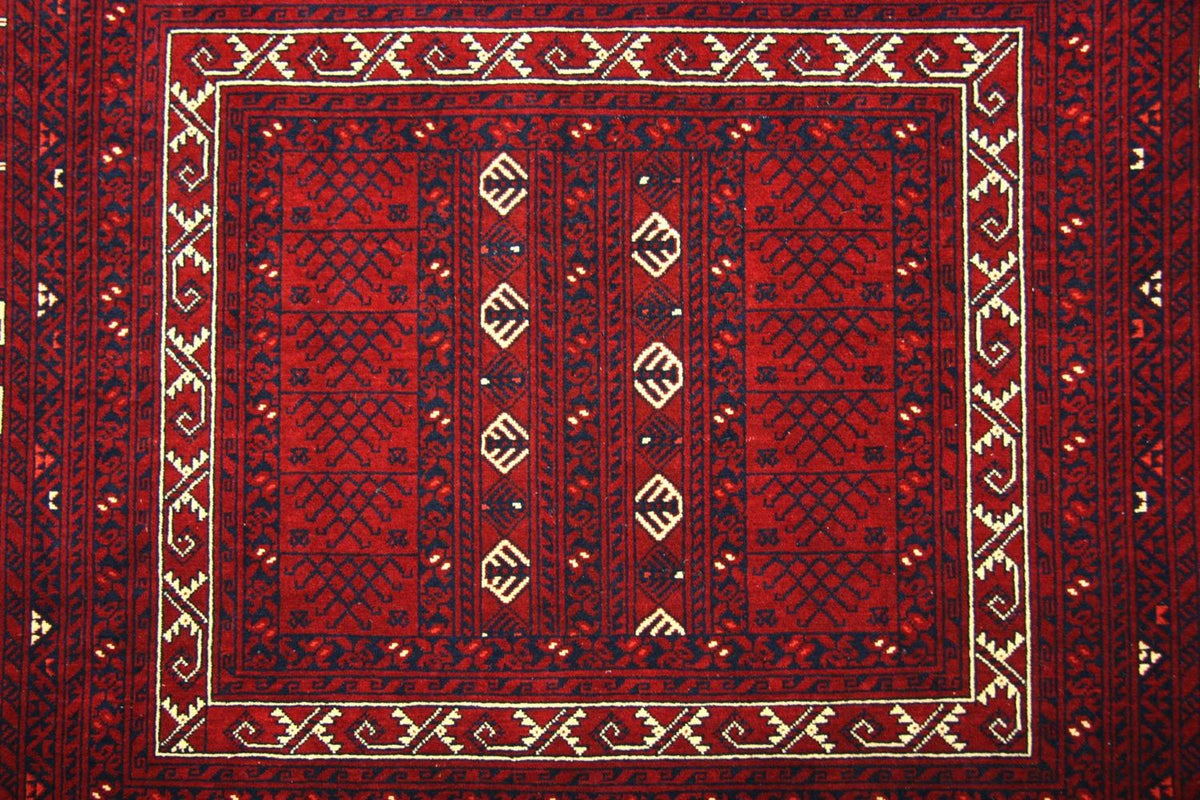 Afghansk tæppe - 250 x 157 cm - rød