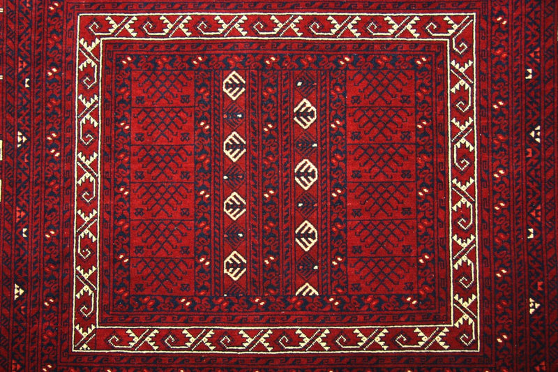 Afghansk tæppe - 250 x 157 cm - rød