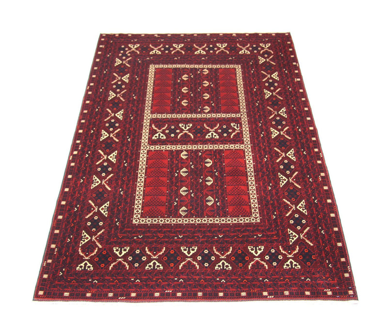 Afghansk tæppe - 244 x 157 cm - rød