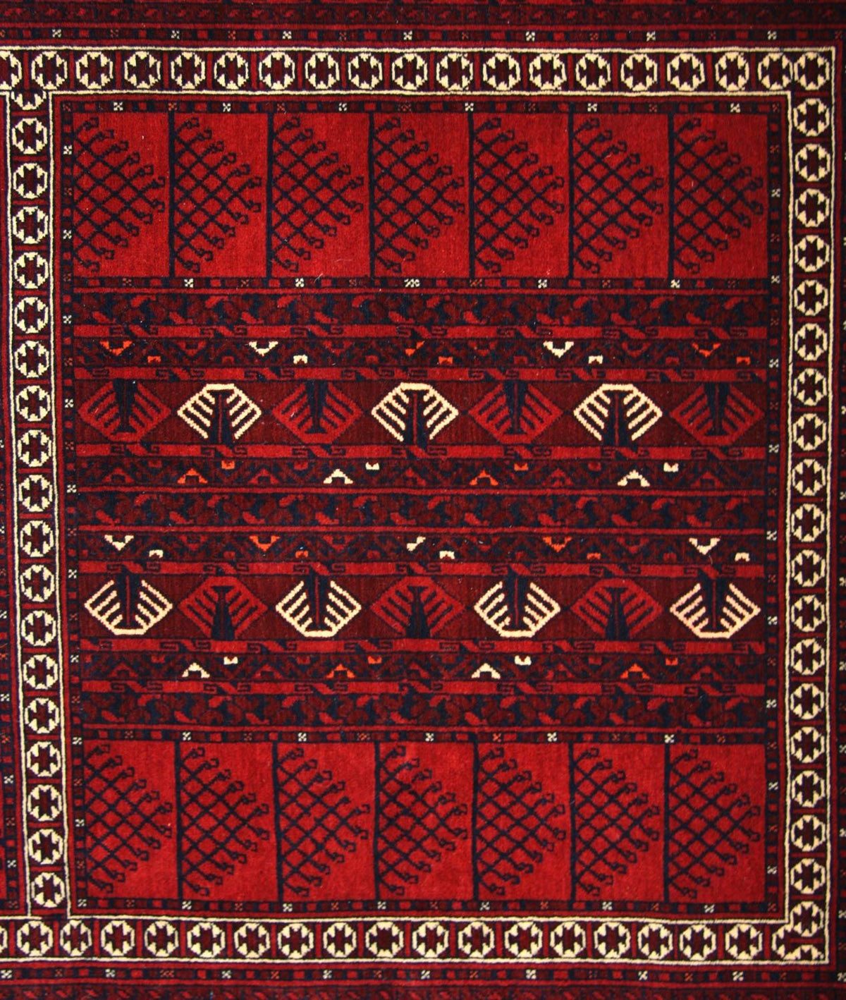 Afghansk tæppe - 244 x 157 cm - rød