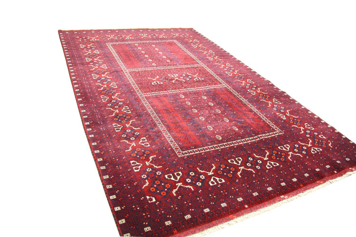 Afghansk tæppe - 250 x 157 cm - rød