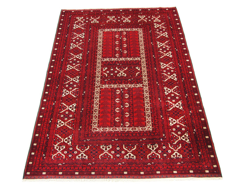 Afghansk tæppe - 256 x 168 cm - rød