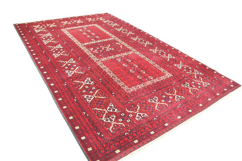 Afghansk tæppe - 256 x 168 cm - rød