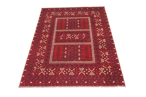 Afghansk tæppe - 250 x 170 cm - rød