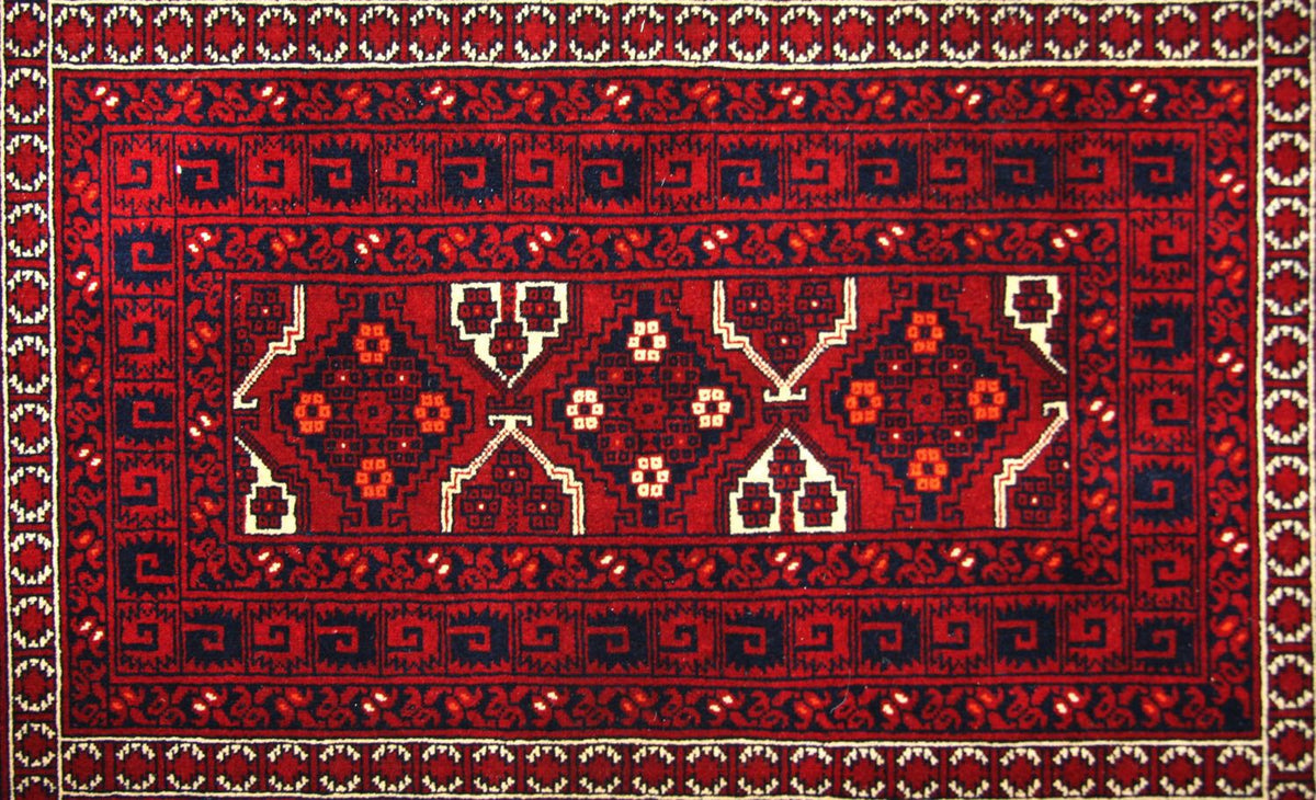 Afghansk tæppe - 250 x 170 cm - rød
