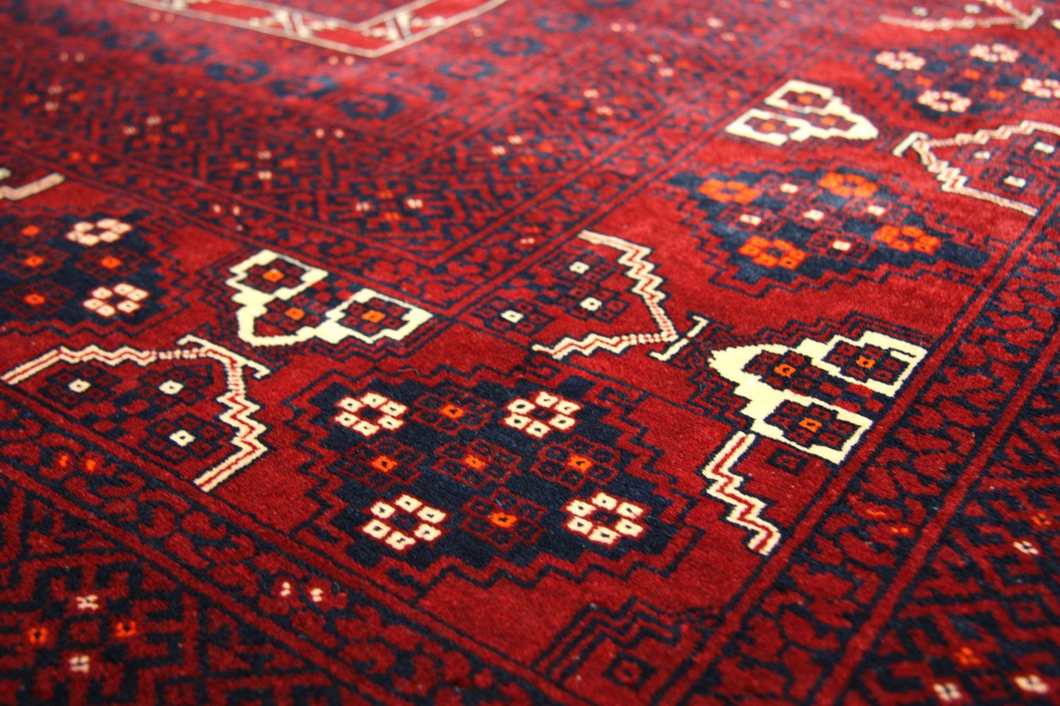 Afghansk tæppe - 230 x 177 cm - rød
