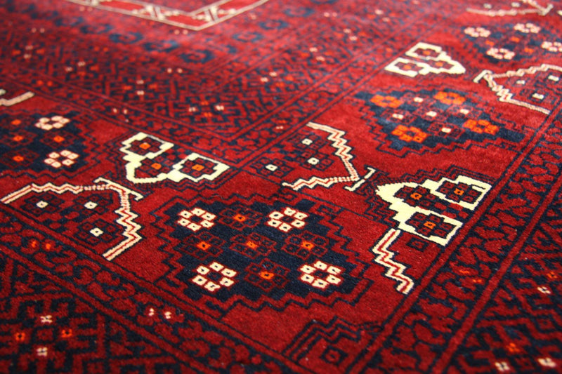 Afghansk tæppe - 230 x 177 cm - rød