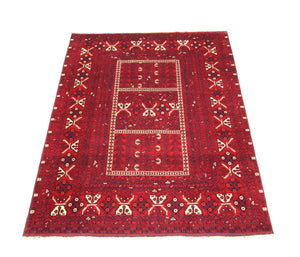 Afghansk tæppe - 248 x 158 cm - rød