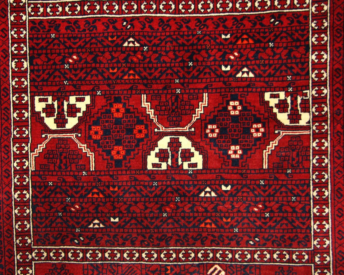 Afghansk tæppe - 248 x 158 cm - rød