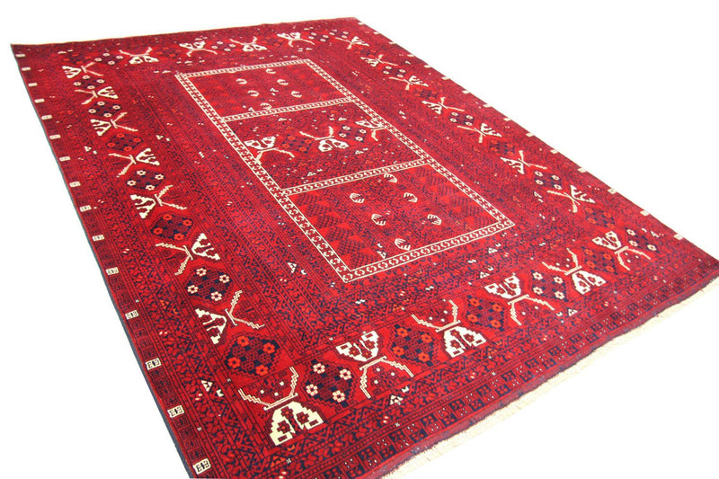 Afghansk tæppe - 248 x 158 cm - rød