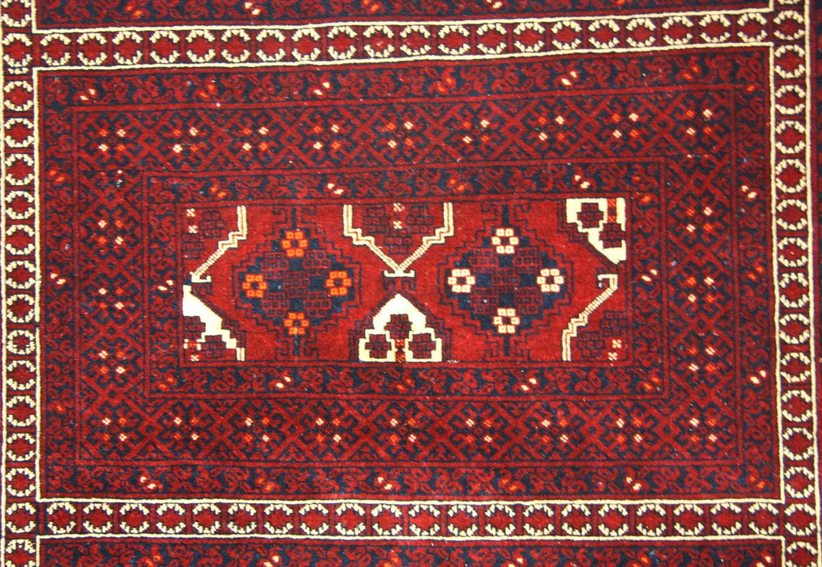 Afghansk tæppe - 246 x 163 cm - rød