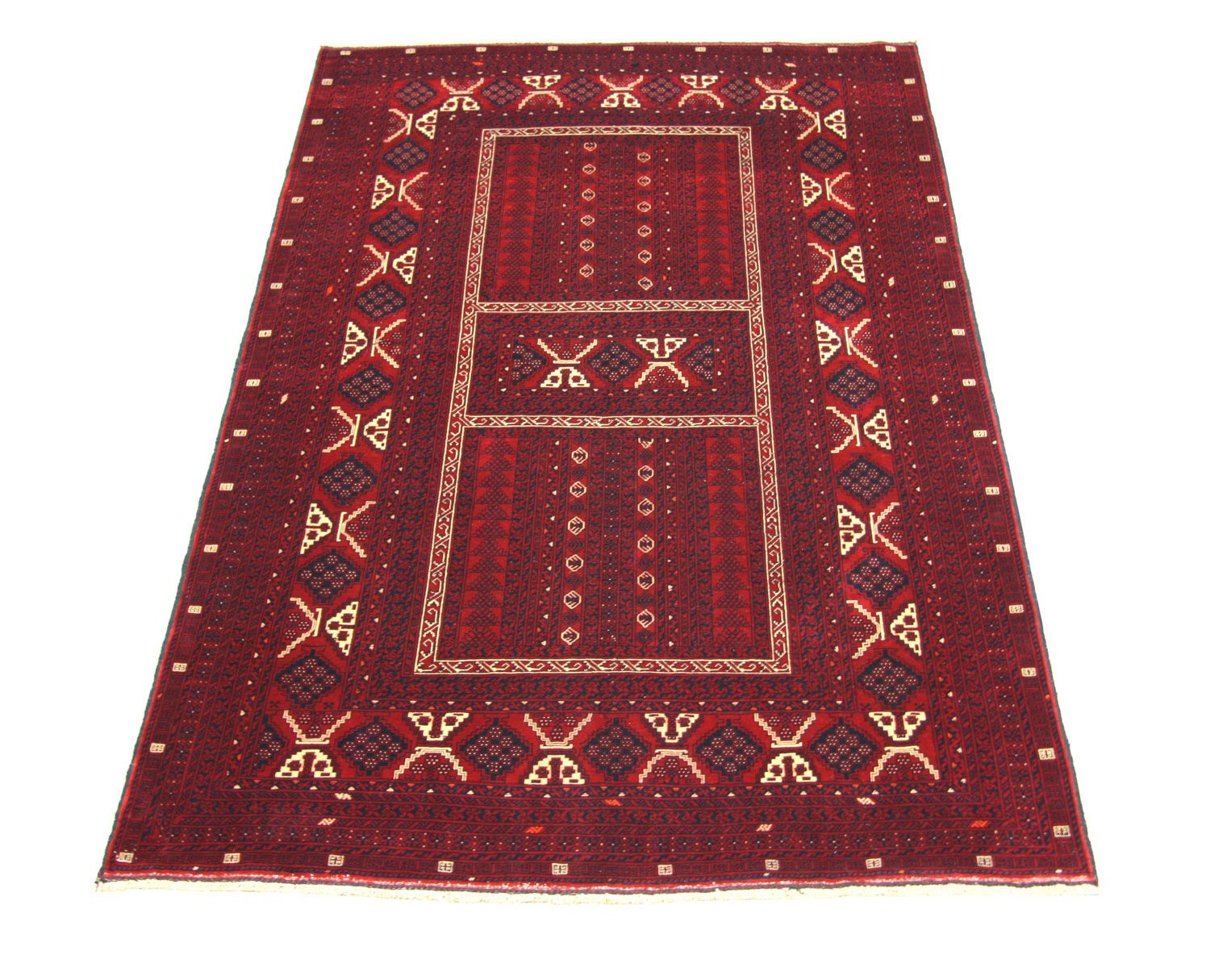 Afghansk tæppe - 246 x 163 cm - rød