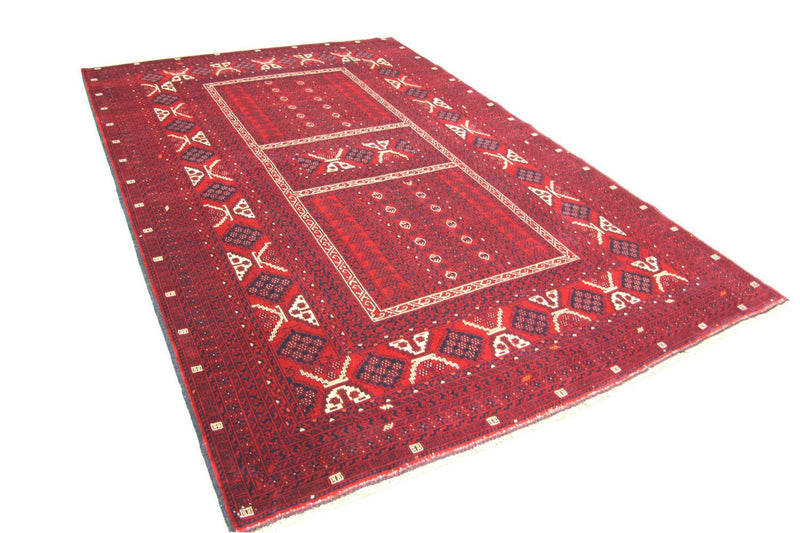 Afghansk tæppe - 246 x 163 cm - rød
