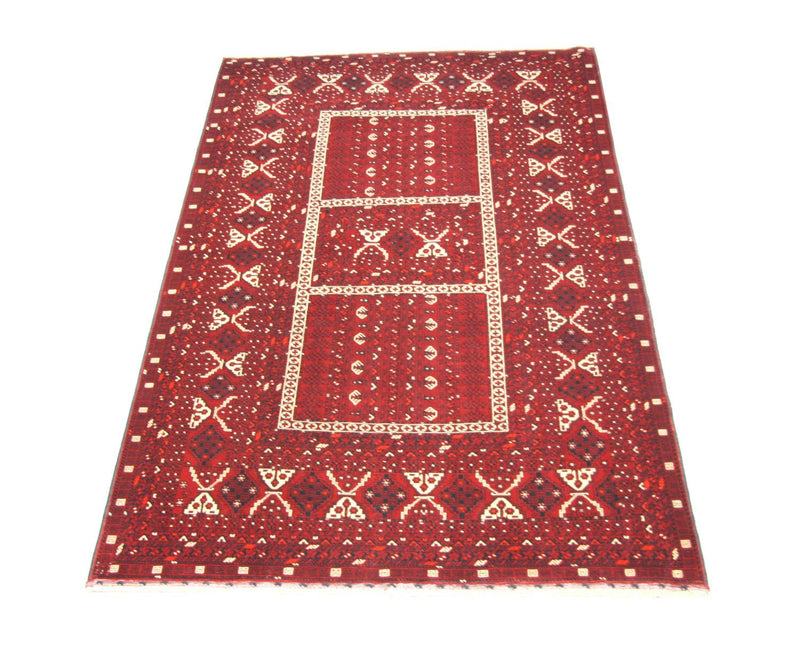 Afghansk tæppe - 247 x 161 cm - rød