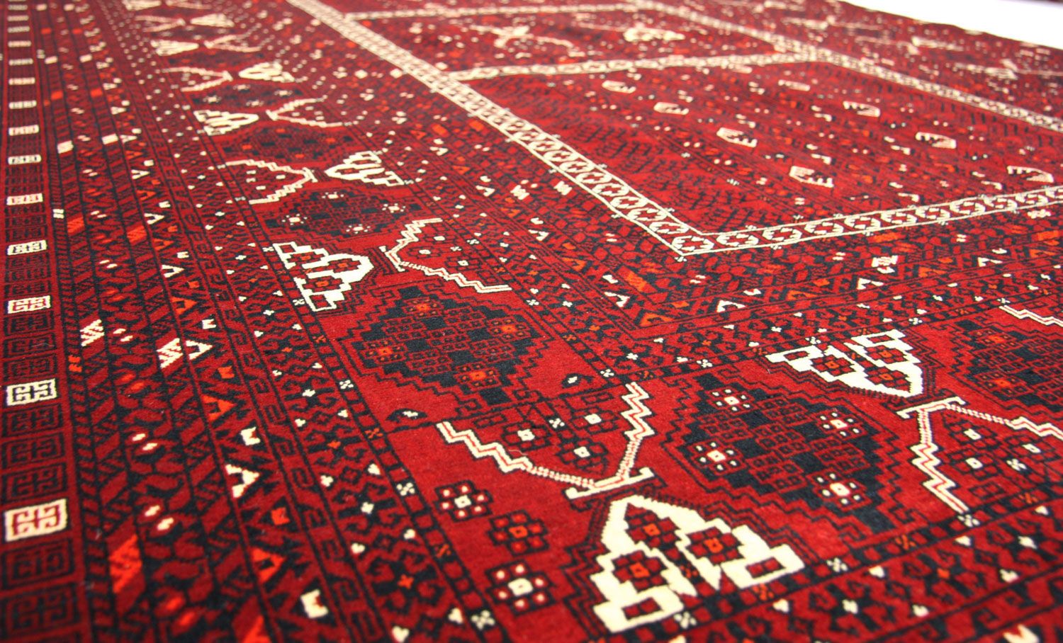 Afghansk tæppe - 247 x 161 cm - rød