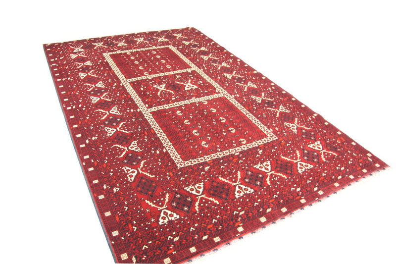 Afghansk tæppe - 247 x 161 cm - rød