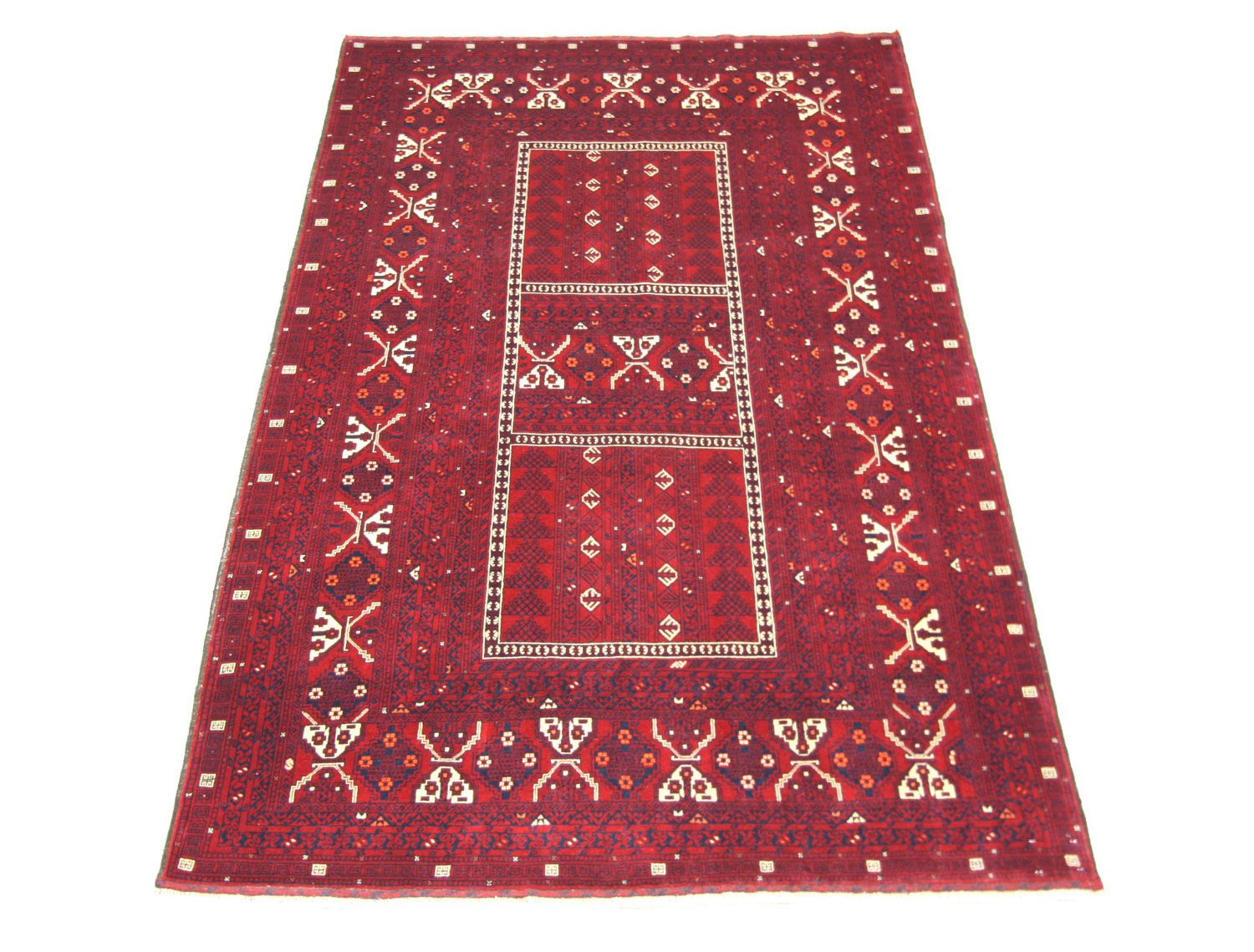 Afghansk tæppe - 248 x 158 cm - rød