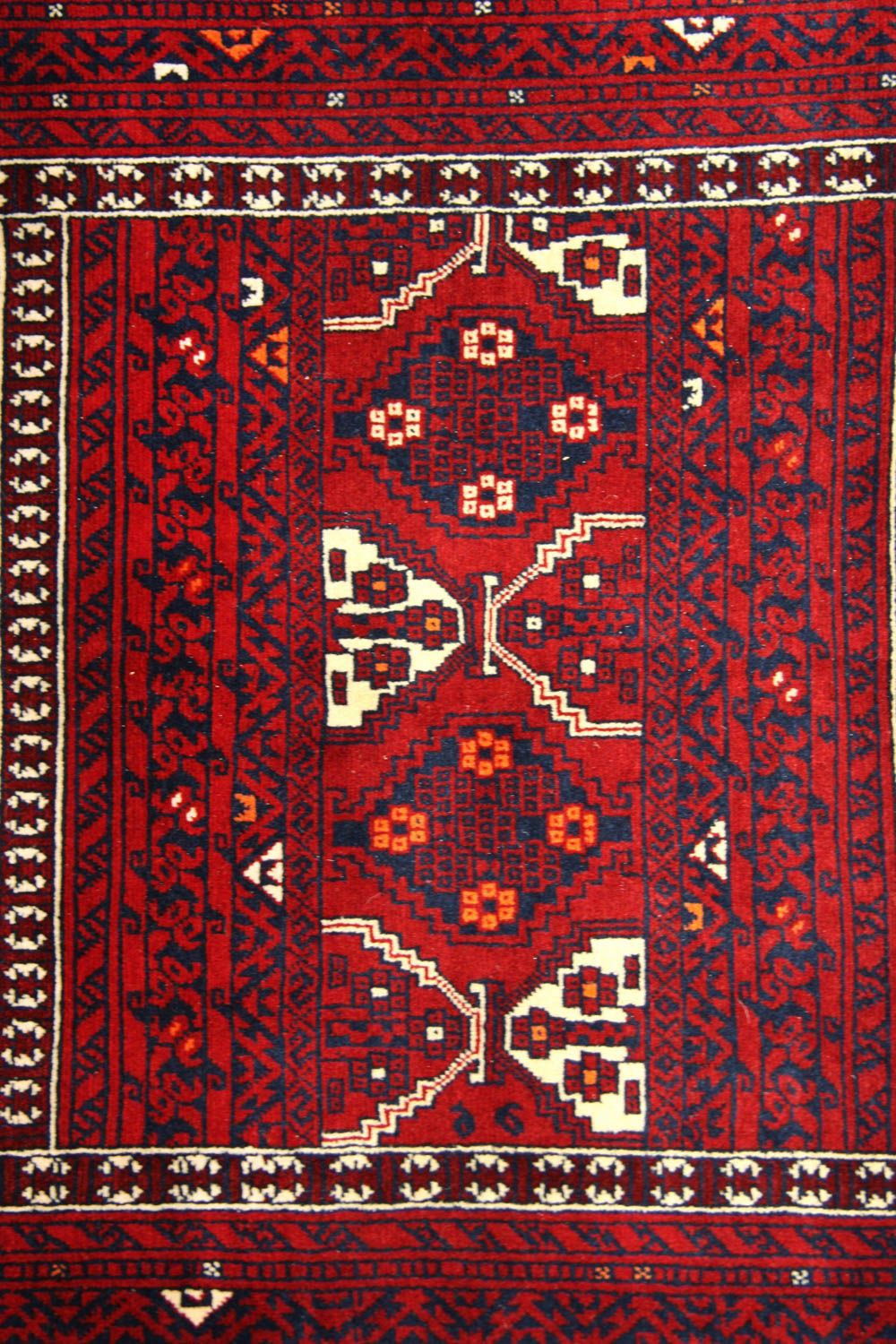 Afghansk tæppe - 248 x 158 cm - rød