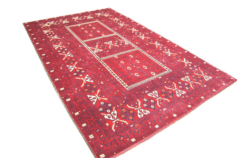 Afghansk tæppe - 248 x 158 cm - rød