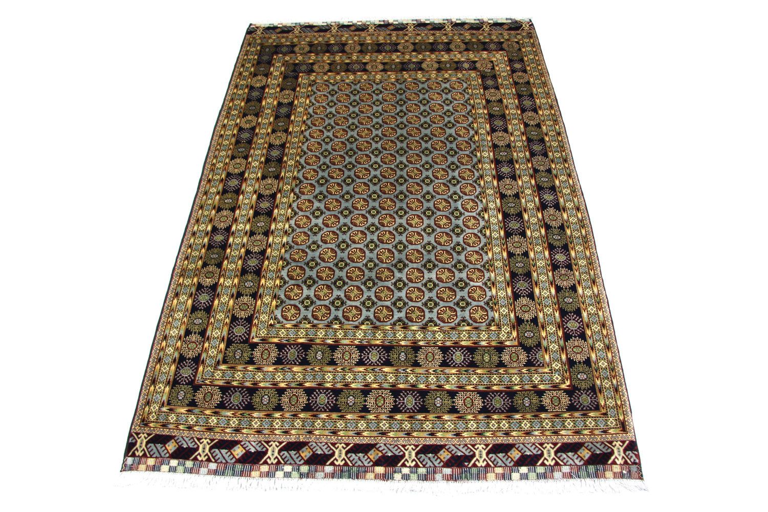 Afghansk tæppe - 298 x 199 cm - blå