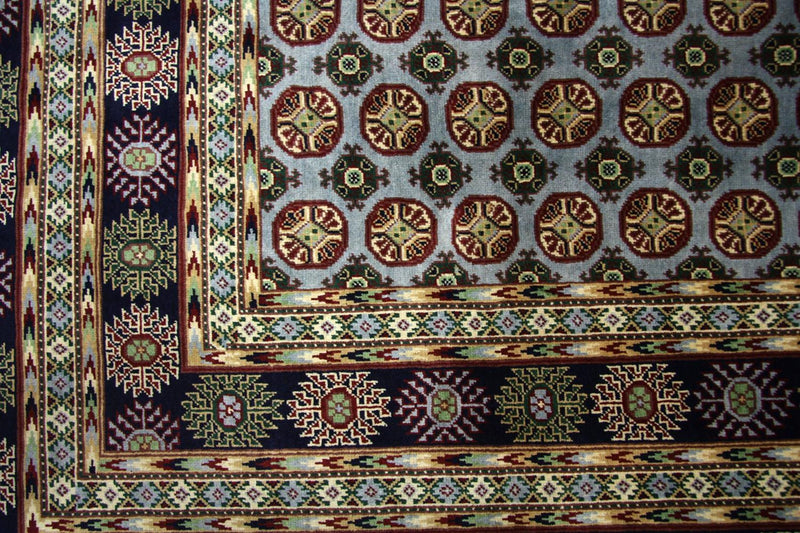 Afghansk tæppe - 298 x 199 cm - blå