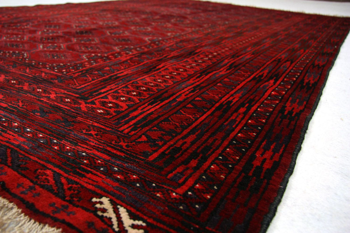 Afghansk tæppe - 230 x 140 cm - rød