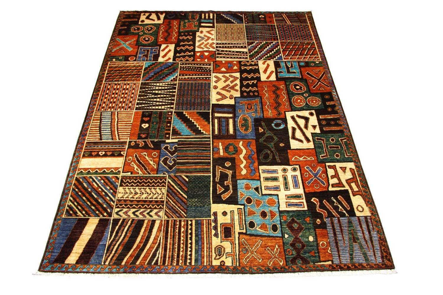 Afghansk tæppe - 305 x 220 cm - flerfarvet
