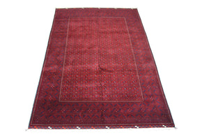 Afghansk tæppe - 288 x 193 cm - rød