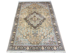 Silketæppe - Kashmir Silk - 290 x 185 cm - blå